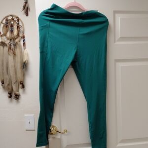 Women's Teal Leggings - Comfortable High-Waist Yoga Pants